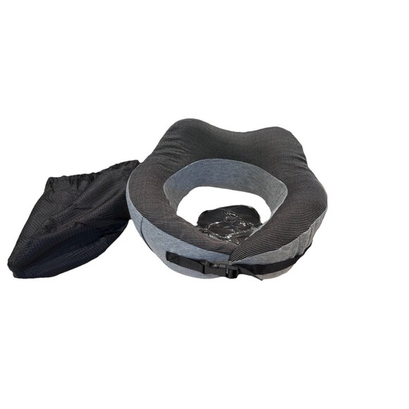 NEW Memory Foam U Shaped Travel Pillow Neck & Eye Mask Head Rest Plane Flight - Picture 2 of 3